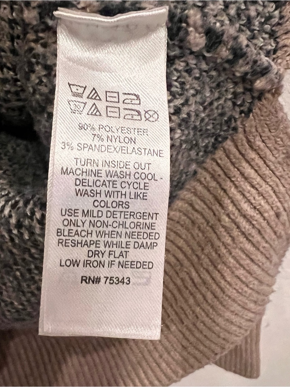 Christian Siriano Plaid Crewneck Sweater in Taupe and Black XS - Picture 4 of 7